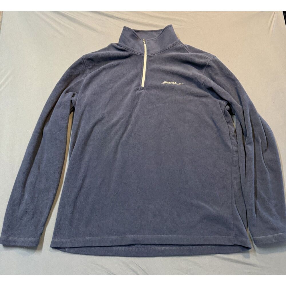 Eddie Bauer Mens Quarter Zip Navy Blue Used - Picture 1 of 4